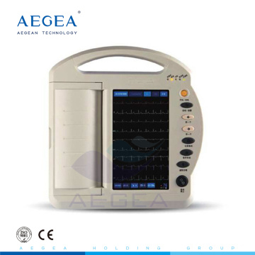 AG-BZ009 china cheap 12 lead channel recording system with battery touch screen digital portable ecg machine price